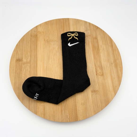 Custom Bow Nike Dri Fit Crew & Ankle Socks - One Pair (Blue, Pink, & Gold) - Picture 6 of 7